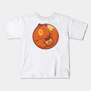 Cute Squirrel Holding Acorn Nut Kids T-Shirt